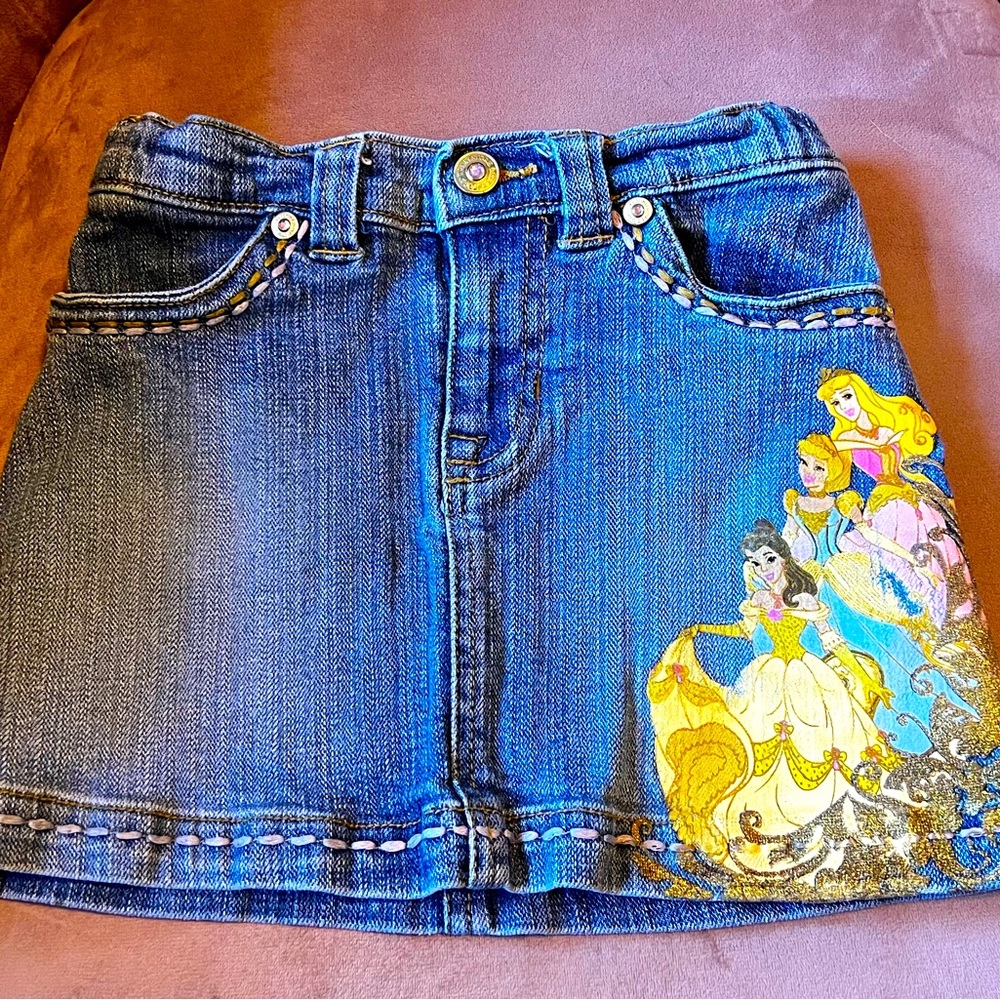 Disney Princess painted denim skirt - beautiful details